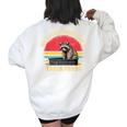 Raccoon Sweatshirt for Women - Oversized Back Print for Raccoon Lovers White
