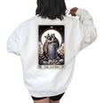 Raccoon Tarot Card The Lovers Raccoon Women's Oversized Sweatshirt Back Print White