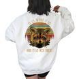 Raccoon Trash Panda Women's Oversized Cartoon Sweatshirt - Fun Back Print White