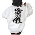 Raccoon Western Country Oversized Sweatshirt - Men's & Women's Cowboy Style White
