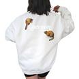 Raccoon Whisperer Oversized Women's Sweatshirt - Cute Back Print White