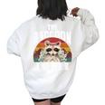 The Raccoon Whisperer Raccoon's Lover Vintage Retro Women's Oversized Sweatshirt Back Print White