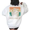 Raccoons & Street Cats Art Women's Sweatshirt | Animal Lover Back Print White