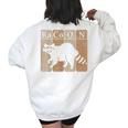 Racoon Chemistry Lover Oversized Sweatshirt - Women's Back Print White