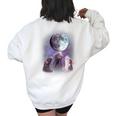 Rats Howling at the Moon Sweatshirt - Women's Oversized Back Print White