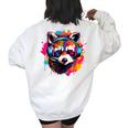 Retro Raccoon Sweatshirt - Colorful Headphones Design for Adults & Kids White