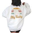 Stay Trashy Meme Sweatshirt - Opossum & Raccoon Womens Casual Wear White