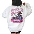Strawberry Jams But My Dont Raccoon Women's Oversized Sweatshirt Back Print White
