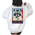 Trash Panda Raccoon Lover Poster Animal Women's Oversized Sweatshirt Back Print White
