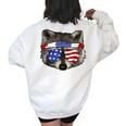 USA Patriotic Trash Panda Women's July 4th Oversized Sweatshirt White