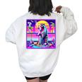 Vaporwave Raccoon Retrowave Women's Oversized Sweatshirt White