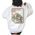 Women's Dream Big Raccoon Oversized Sweatshirt - Fun Back Print White