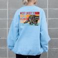 Adopt a Street Cat Sweatshirt - Funny Raccoon Lovers, Women's Oversized Light Blue