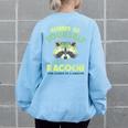 Always Be A Racoon Women's Oversized Sweatshirt Back Print Light Blue