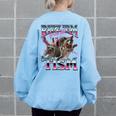 Autism Awareness Raccoon Women's Sweatshirt - Oversized & Quirky Light Blue