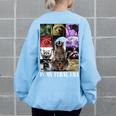 In My Feral Era Awesome Raccoon Raccoon Cringy Meme Women's Oversized Sweatshirt Back Print Light Blue