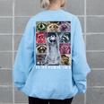 In My Feral Era Raccoon Animal Meme Racoons Team Trash Women's Oversized Sweatshirt Back Print Light Blue