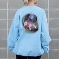 Ferret Moon Howling Women's Oversized Sweatshirt – Cozy Back Print Light Blue