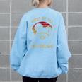 First Of All I'm A Delight Sarcastic Raccoon Lover Women's Oversized Sweatshirt Back Print Light Blue