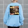 Life Is Soup Oddly Specific Weird Ironic Raccoon Meme Women's Oversized Sweatshirt Back Print Light Blue