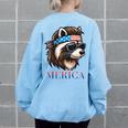 It Is What It Is And It Is Not Great Raccoon Vintage Women's Oversized Sweatshirt Back Print Light Blue