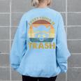 Oversized Women's Sweatshirt - Vintage Raccoon Back Print - Eco Appeal Light Blue