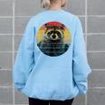 Raccoon Back Print Women's Oversized Sweatshirt | Cozy Wildlife Style Light Blue
