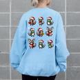 Raccoon Christmas Lights Sweatshirt - Women's Oversized Back Print Light Blue