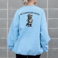 Raccoon Cowboy Oversized Women's Sweatshirt - Graphic Back Print Light Blue