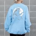 Raccoon Guitarist Sweatshirt - Moonlight Melody | Women's Oversized Light Blue
