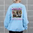 Raccoon Meme Women's Oversized Sweatshirt - Comfy Back Print Light Blue