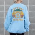 Raccoon Oversized Sweatshirt - Fun Print - Small Size Light Blue
