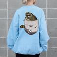 Raccoon In Pocket Raccoon Lover Animal Lover Women's Oversized Sweatshirt Back Print Light Blue