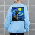 Raccoon Starry Night Women's Oversized Sweatshirt - Van Gogh Gift Light Blue