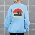 Raccoon Sweatshirt for Women - Oversized Back Print for Raccoon Lovers Light Blue