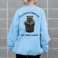 Raccoon Sweatshirt - Funny Women's Oversized Back Print Light Blue