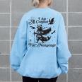 Raccoon Theme Women's Oversized Sweatshirt | Quirky Conduit Back Print Light Blue