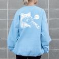 Raccoon Trash Panda Women's Sweatshirt - Meme Back Print Light Blue