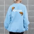 Raccoon Whisperer Oversized Women's Sweatshirt - Cute Back Print Light Blue