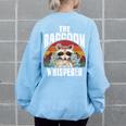 The Raccoon Whisperer Raccoon's Lover Vintage Retro Women's Oversized Sweatshirt Back Print Light Blue