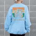 Raccoons & Street Cats Art Women's Sweatshirt | Animal Lover Back Print Light Blue