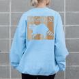 Racoon Chemistry Lover Oversized Sweatshirt - Women's Back Print Light Blue