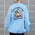 Racoonicorn Women's Oversized Sweatshirt - Whimsical Back Design Light Blue