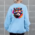 Retro Raccoon Sweatshirt - Colorful Headphones Design for Adults & Kids Light Blue