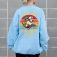I Can Show You Some Trash Raccoon Vintage Lovers Women's Oversized Sweatshirt Back Print Light Blue