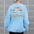 Stay Trashy Meme Sweatshirt - Opossum & Raccoon Womens Casual Wear Light Blue