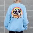 Street Cat & Wildlife Vintage Sweatshirt | Oversized Women's Style Light Blue
