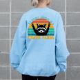 Trash Panda Raccoon Women's Oversized Sweatshirt - Fun Animal Print Light Blue