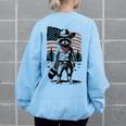Women's Vintage Western Raccoon Sweatshirt | Short Sleeve | Country Style Light Blue