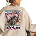 Autism Awareness Raccoon Women's Sweatshirt - Oversized & Quirky Sand